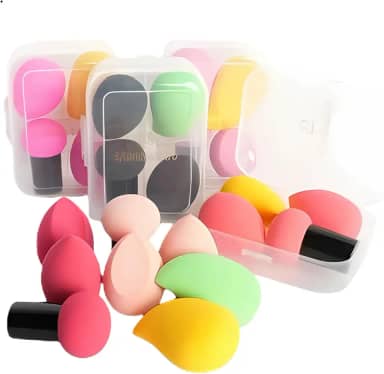 Esponja para Maquiagem, Pincel para Maquiagem, Kit de Esponjas Sabrina Sato, 4 esponjas e Estojo (Kit Cogumelo)