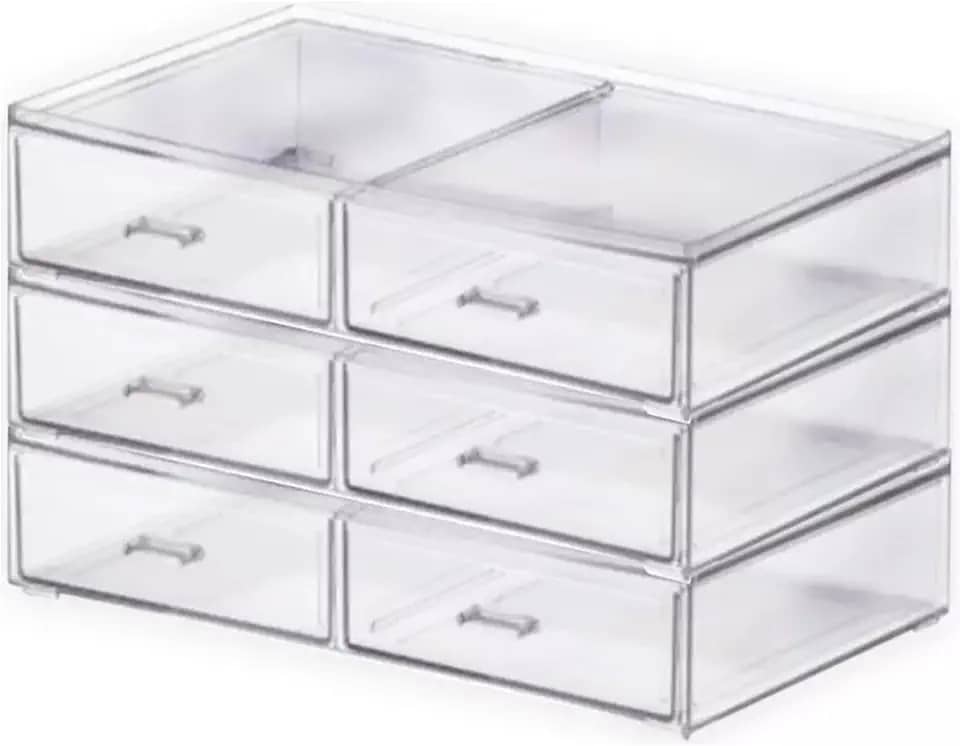 Caixa Organizadora Em Acrilico Com 6 Gavetas Make E Multiuso