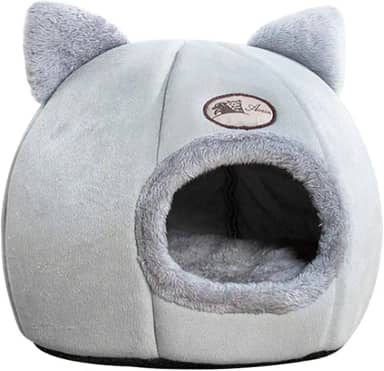 Mingzhe Barraca para Animais de Estimação Cama Caverna para Gatos/Cachorros Pequenos Veludo 2 em 1, Cama Cabana com Almofada Removível Lavável
