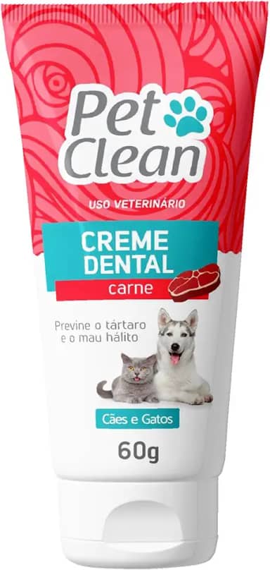 Creme Dental Para Cachorro E Gatos Sabor Carne Pet Clean 60g