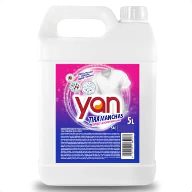 Tira Manchas Para Roupas Brancas e Coloridas Alvejante Em Liquido Sem Cloro Branqueador Yan 5 Litros