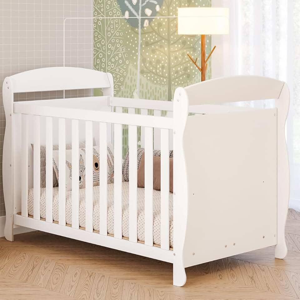 Berço Americano Marquesa 100% Mdf Multifuncional 3 em 1 Branco Carvalho Móveis Peroba Branco Brilho