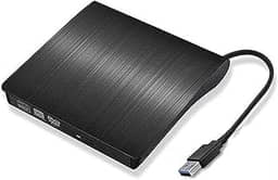 Gravador DVD Externo USB 3.0, Leitor Portátil Slim para PC e Notebook, Preto