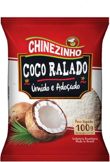 Chinezinho, Coco Ralado Úmido e Adoçado, 100 Gramas