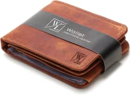 Carteira Masculina Em Couro Porta Cartão Documentos Moderna Zíper Horizontal Grande Wl