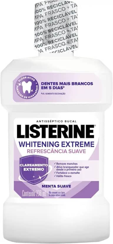 Listerine Whitening Extreme Enxaguante Bucal Clareador Dental,236ml