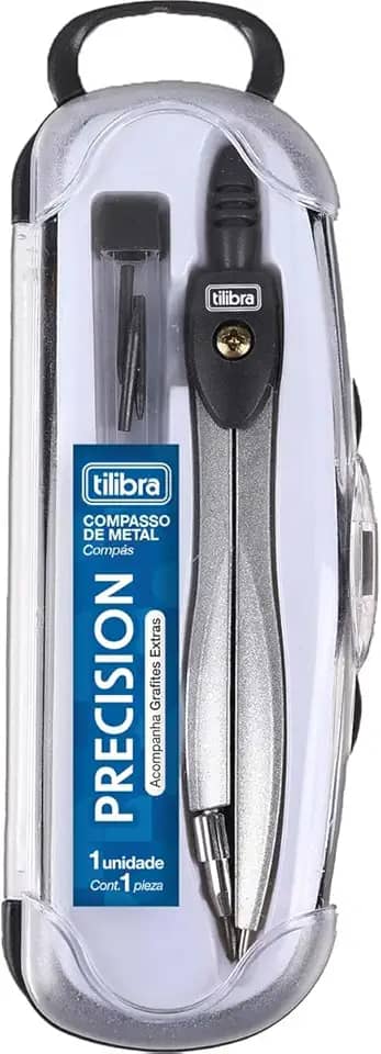 Tilibra - Compasso Escolar sem Tira-Linha Precision com Estojo