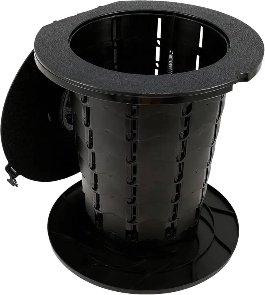 Banheiro portátil, vaso sanitário de acampamento ao ar livre com tampa, vaso sanitário retrátil para campervan, vaso sanitário de pesca portátil dobrável para acampamento, caminhadas, pesca