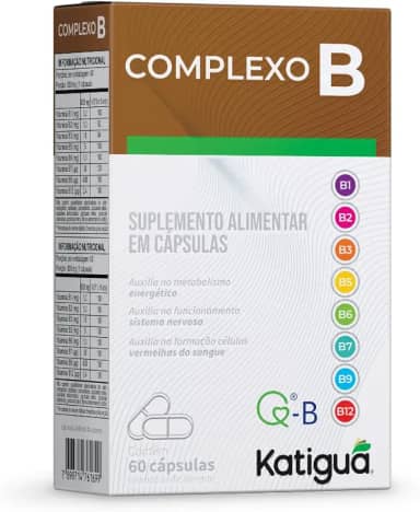 Katiguá, Complexo B, B1, B2, B3, B5, B6, Sem sabor, 60 Cápsulas rígidas, Branco