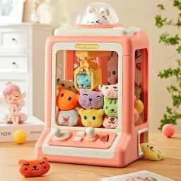 Máquina Pega Ursinhos com Garra – Brinquedo Infantil com Fichas e Brindes Diversão em Casa - Rosa
