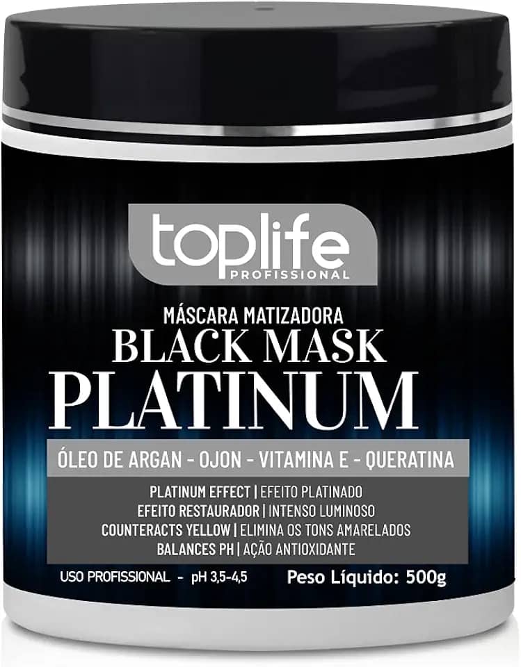 Máscara Capilar Matizadora Black Platinum Toplife Profissional 500g