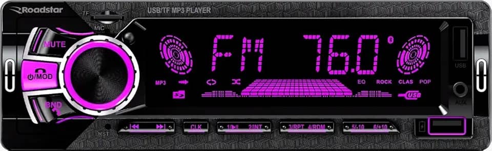 Som Automotivo Roadstar RS2751BR Bluetooth 2 USB 7 Cores Radio FM