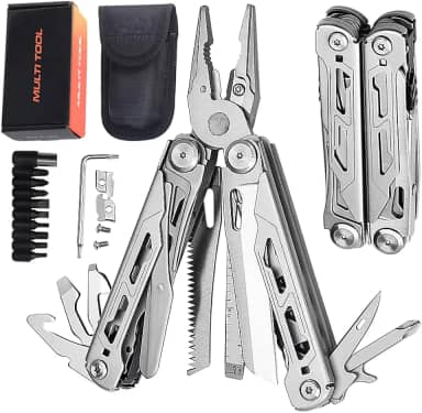 Multitool, 28em 1 Alicate Multifuncional, Ferramenta MúLtipla, Aço Inoxidável Multiferramenta, Presente para Homens, Kit de Ferramentas de Acampamento Versátil, Canivete Suiço, Canivete Multiuso