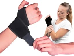 Munhequeira De Alta Compressão Estabilização Elástica Velcro Ajustável Atoalhada Premium Profissional - Protetor Punho E Pulso Para Tendinite Articulação Ideal Recuperação Ortopédica Alívio Dores Nas Mão Lesão Tala Tratamento Cor Preto