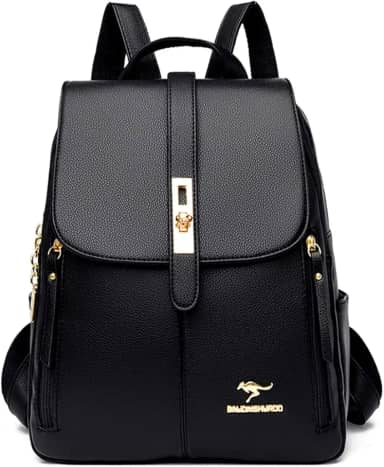 Mochila Feminina de Couro PU Antifurto Moda Simples Mochila Pequena Impermeável Vintage E Versátil Casual Bolsa Viagem Multiuso MT625