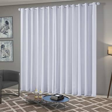 Cortina Blackout/Blecaute Quarto/Sala em Tecido 3,00m x 2,50m com Ilhós Cromado Solaris - Gelo