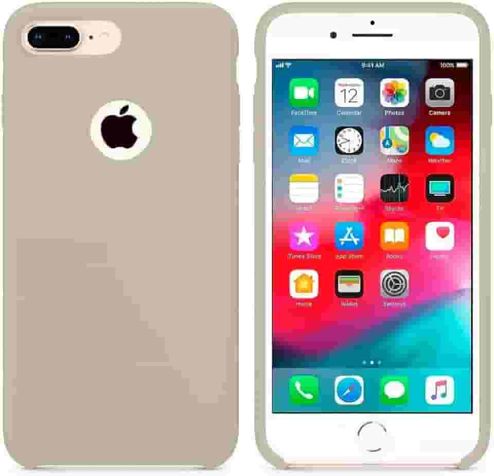 Case Capa Capinha Silicone Aveludado pra iPhone 7 (Areia)