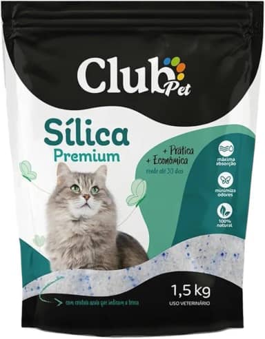 Areia Sanitária Sílica Premium Para Gatos Club Pet 1,5kg