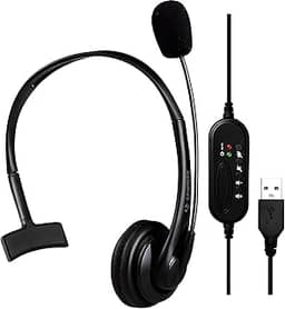 Headset Office FK731A USB Preto Fortrek