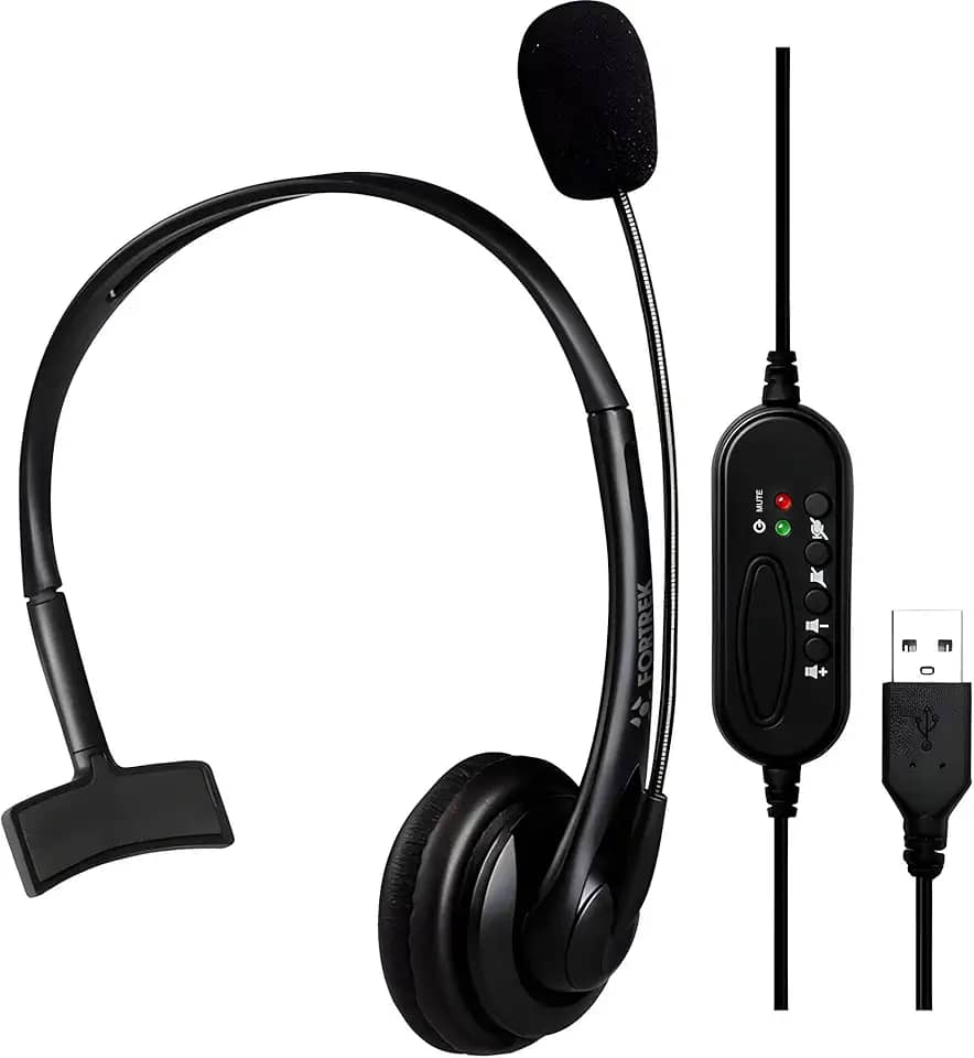 Headset Office FK731A USB Preto Fortrek