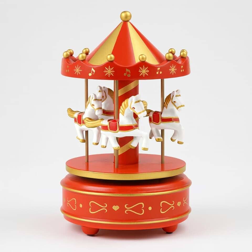 Caixinha Carrossel Musical A Corda Enfeite Decoração Para natal