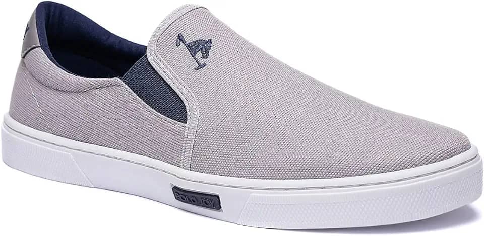 Sapatenis Casual Masculino Polo Joy Tênis Slip On Iate sem Cadarço Cano Baixo Leve