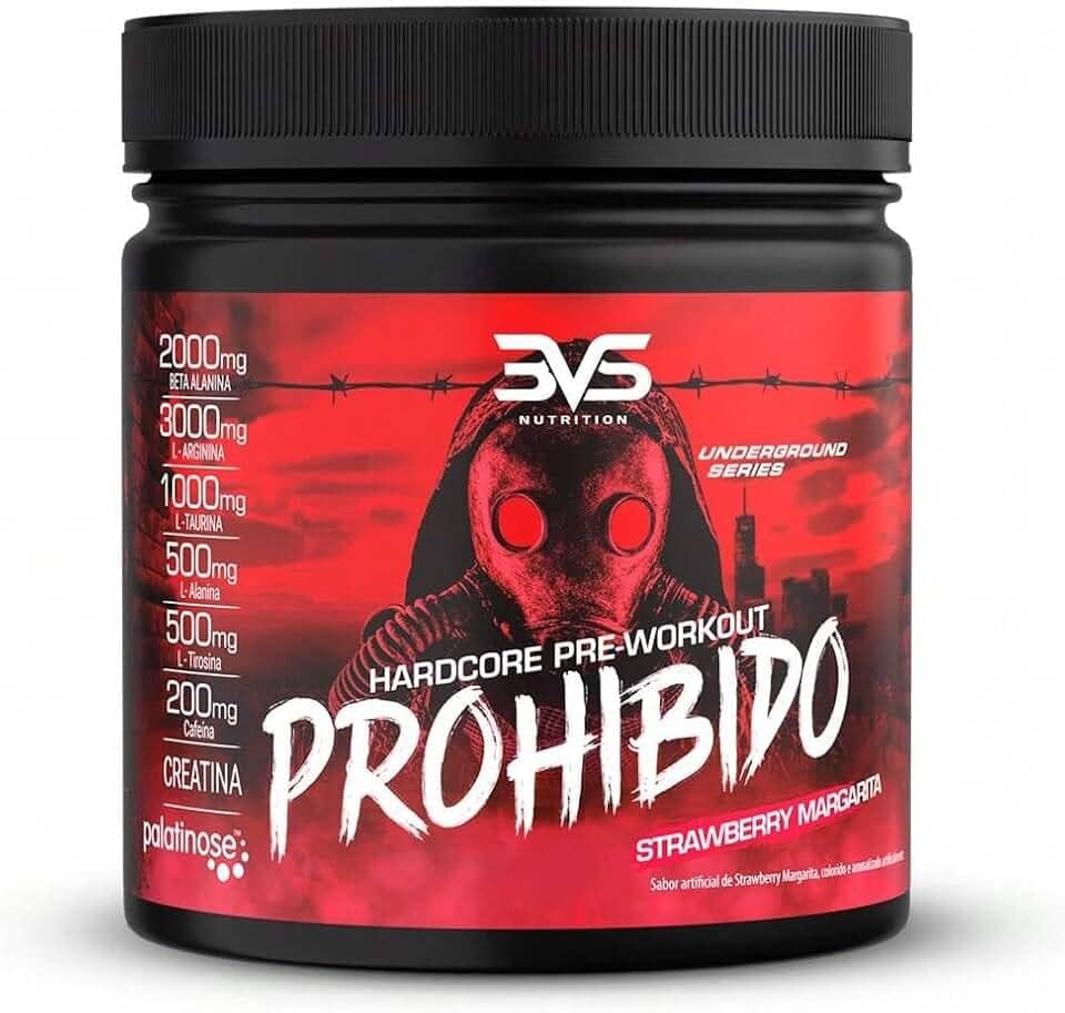 3VS Nutrition Pré Treino Prohibido 360g Sabor Morango