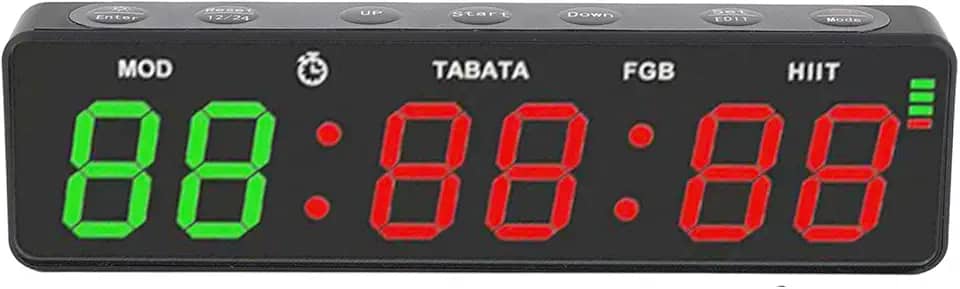 Relógio Digital Portátil de Treino Intervalado com Cronômetro Magnético Recarregável para Ginásio em Casa Boxe