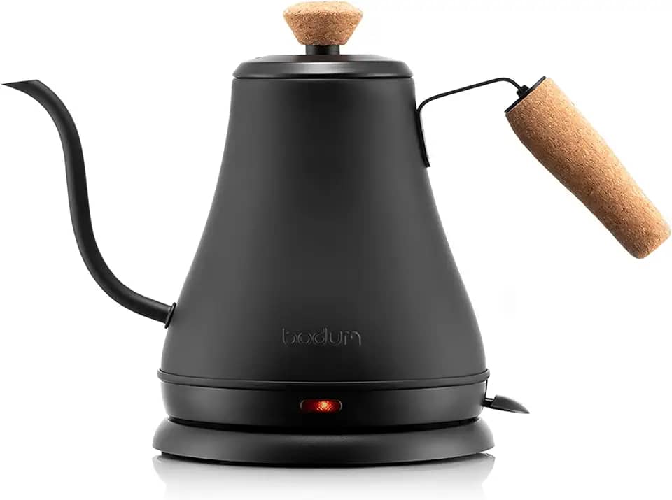 Chaleira Elétrica Bodum, Pescoço de Ganso, Aço inoxidável, para Água, Café e Chá, 800 ml