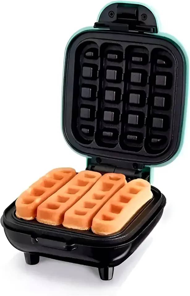 Máquina de Waffle Quadrada 4 Porções - Antiaderente Rápida Segura para Café da Manhã