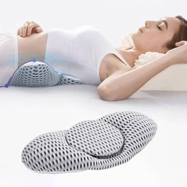 Travesseiro Apoio Lombar Ortopédico Borboleta – Almofada Ergonômica para Costas, Alívio da Dor, Suporte Ajustável com Apoio Removível – Ideal para Escritório, Carro e Dormir (Azul)