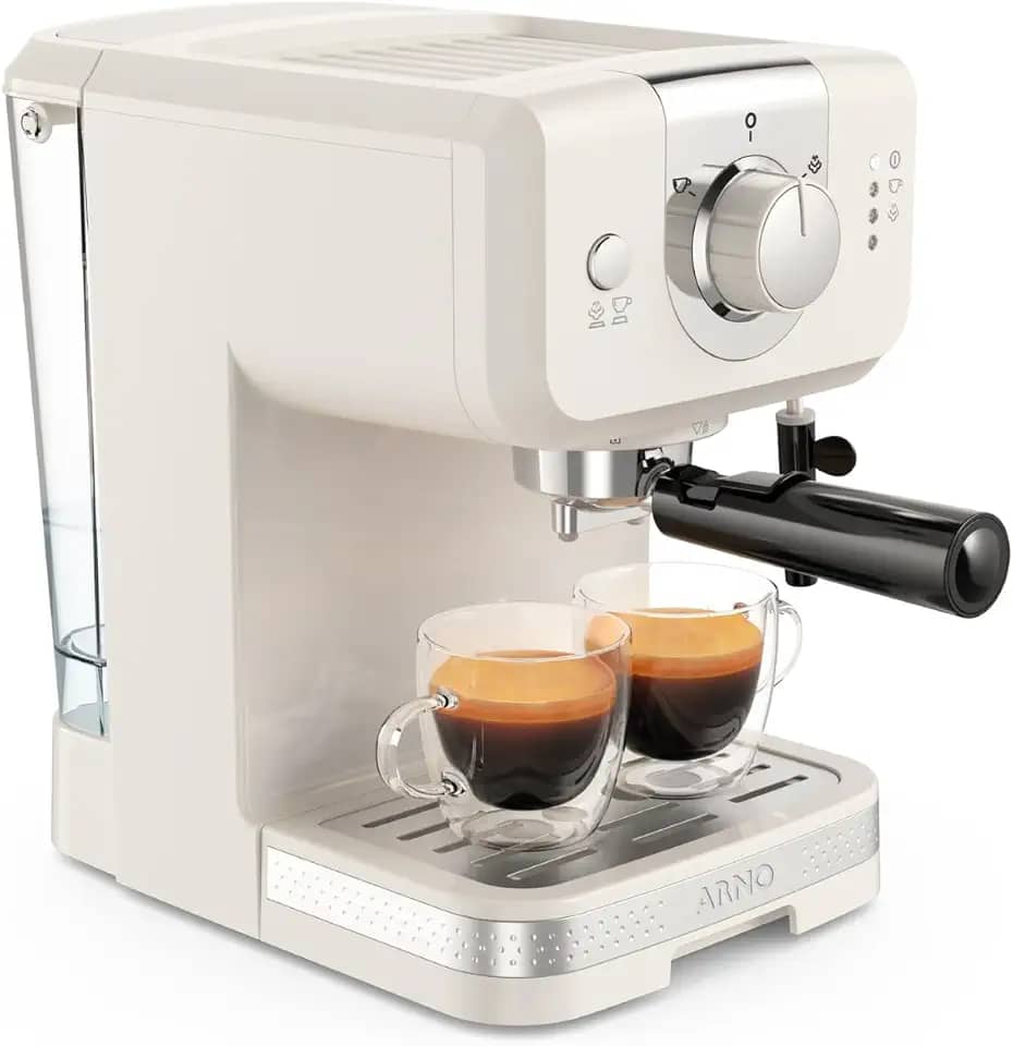Cafeteira Elétrica Arno OPIO Soleil Steam & Pump Marfim SCSP 1,2L, com Bico Vaporizador e 15 BAR de Pressão, 110V