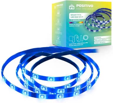 Smart Fita LED RGB Wi-Fi 2ª Geração Positivo Casa Inteligente, branco quente e frio + 16 milhões de cores, 3 metros, 14W Bivolt – Compatível com Alexa