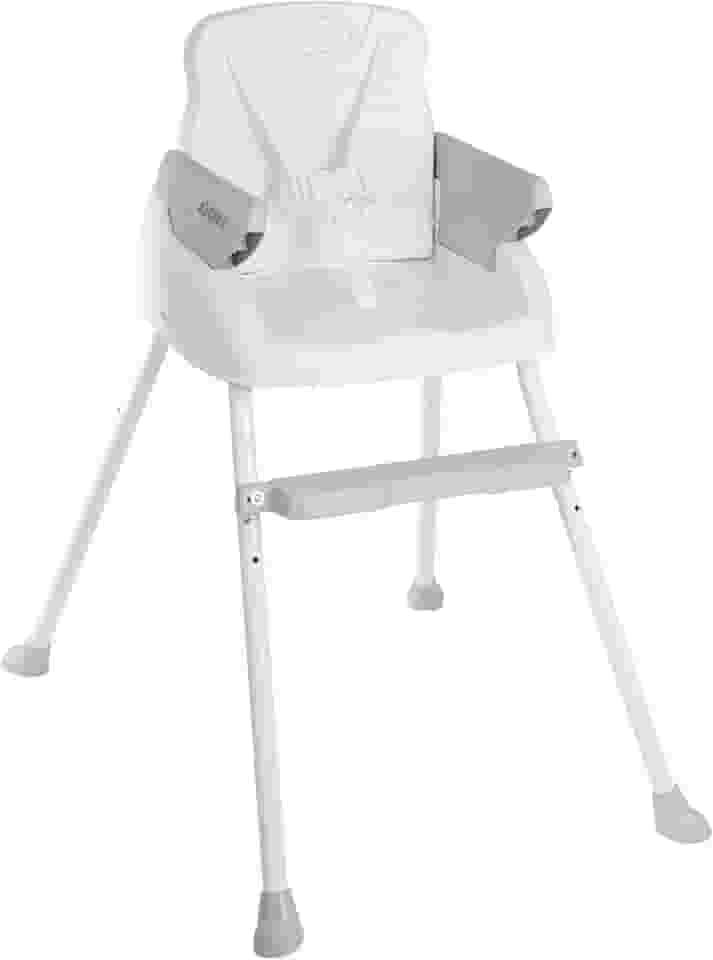 Cadeira De Alimentação Bebê Portátil 3 em1 Segura Apoio para Pés Ajustável Cinto 5 Pontos Capa Removível (CINZA)