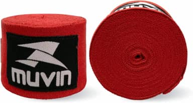 Bandagem Elástica Muvin 5 Metros Com Fechamento em Fecho de Contato e Alça Para Polegar - Atadura de Proteção Para Mãos e Punhos - Faixa de Boxe - Muay Thai - MMA - Artes Marciais - Treino - Unissex