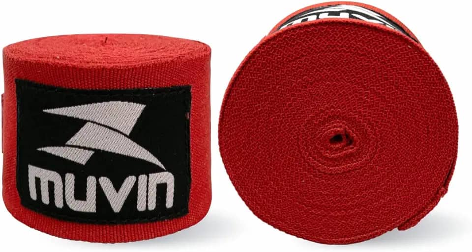 Bandagem Elástica Muvin 5 Metros Com Fechamento em Fecho de Contato e Alça Para Polegar - Atadura de Proteção Para Mãos e Punhos - Faixa de Boxe - Muay Thai - MMA - Artes Marciais - Treino - Unissex