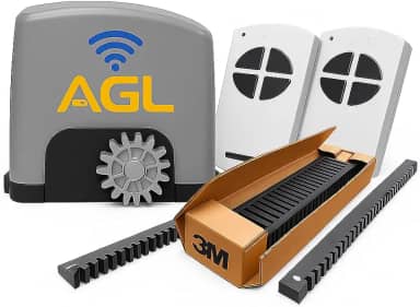 Motor de Portão Deslizante AGL Izzy Trino 300 127V com Wi-Fi Bluetooth e 3 Metros de Cremalheira