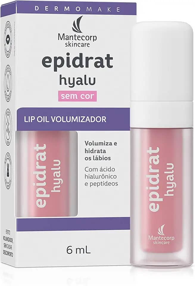 Hidratante Labial Volumizador Epidrat Hyalu Lip Oil 6ml Sem cor Mantecorp Skincare