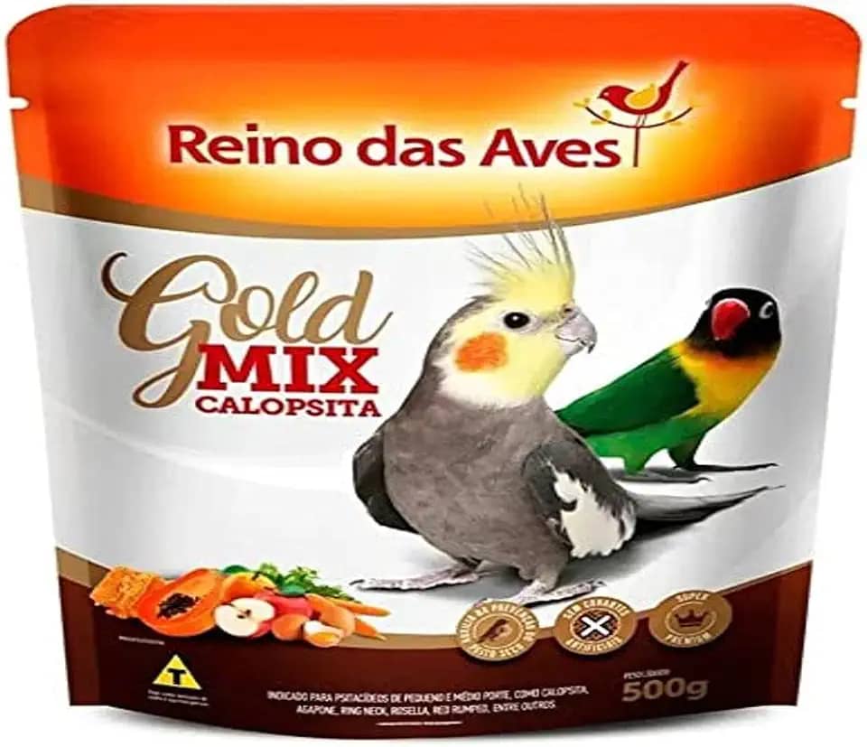 Reino das Aves Ração Para Aves Gold Mix Calopsita 500G Reino Das Aves