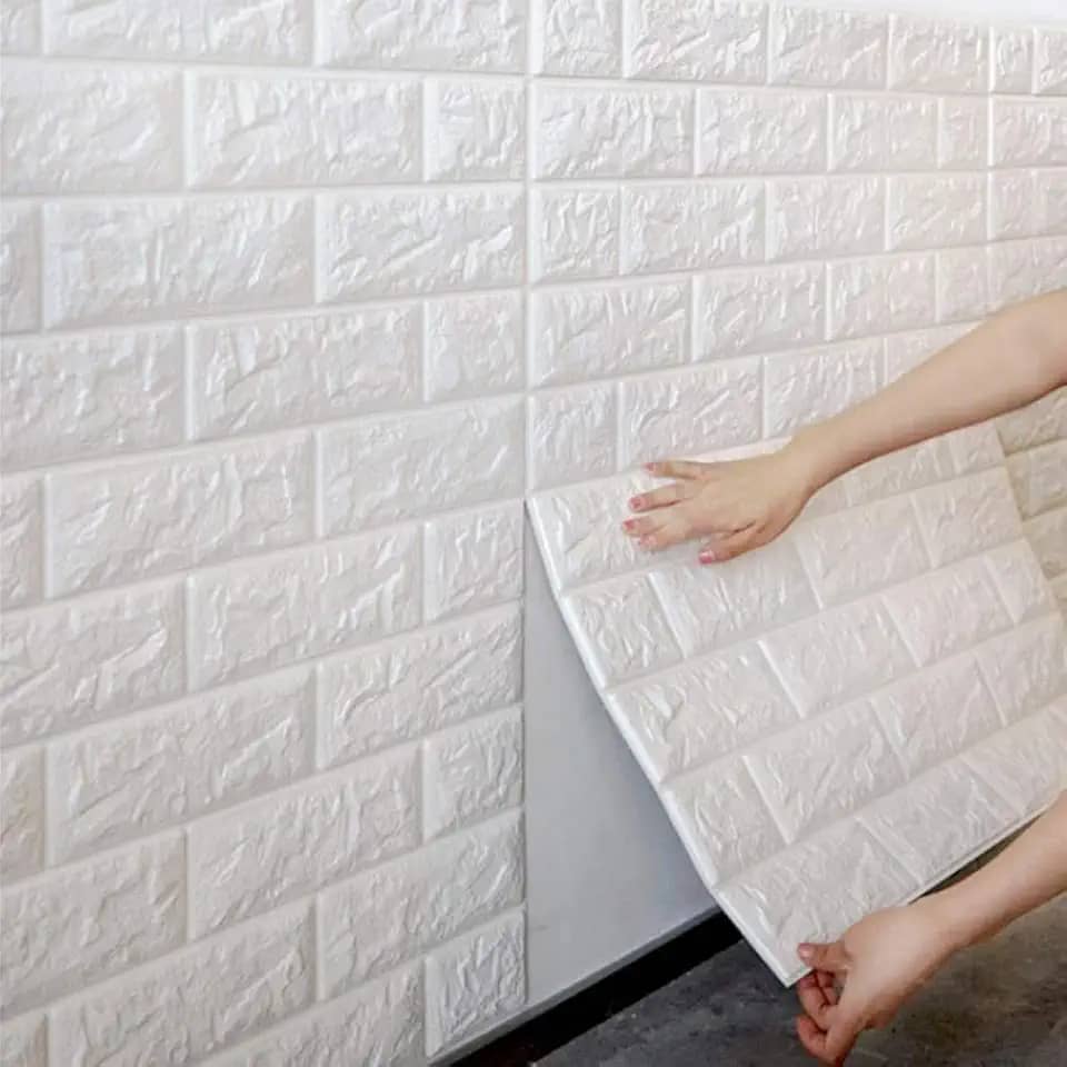 Kit 20 Painel Adesivo 3D Revestimento Tijolo Branco Parede