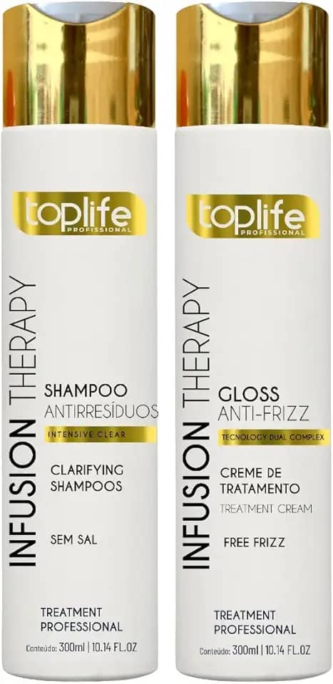 Kit Escova Progressiva Infusion Therapy Toplife Profissional 2x300ml