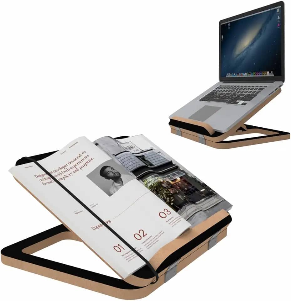 Suporte Ergon�mico Para Leitura Livros Tablets Mdf Preto