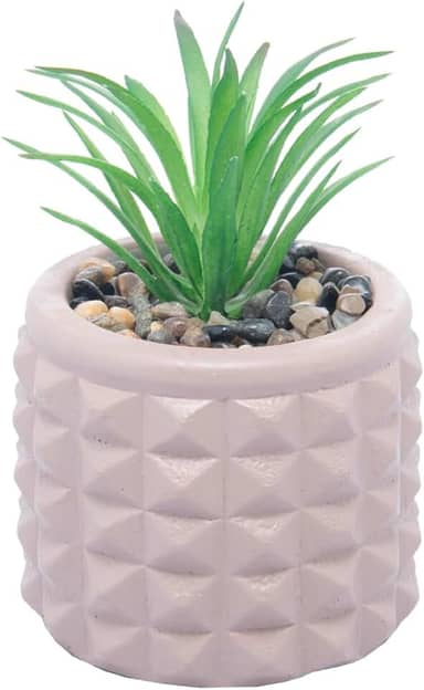WOLFF - Cachepot de Cimento com Suculenta Spikes Marrom 7,5cm x 11cm