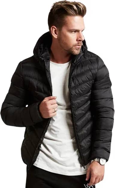 Casaco Bobojaco Puffer Masculino Com Capuz Slim Fitness
