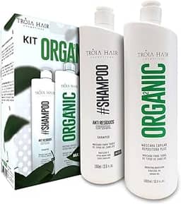 Escovas Semi Definitiva Troia Hair Organica 2 X 1000ml Cabelo Liso Sem Formol Em 12x S/Juros
