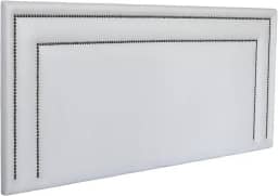 Cabeceira King Reta Luxo Dupla 193x60 Courino Branco - Tacha Fumê