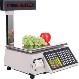 Escala De Impressão De Etiquetas Pole Display, Balanças De Contagem Digital Comercial, Balança De Computação De Preços, Display Frente E Verso, Capacidade De 15kg / 30kg Par, 15kg