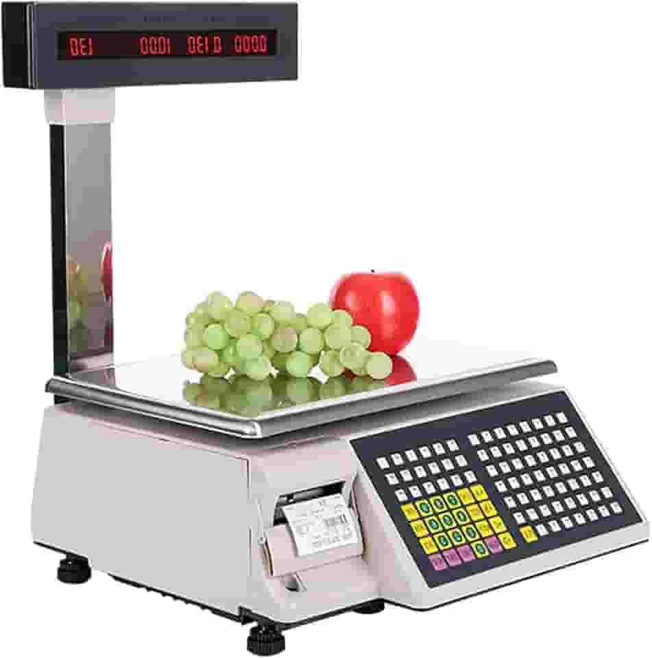 Escala De Impressão De Etiquetas Pole Display, Balanças De Contagem Digital Comercial, Balança De Computação De Preços, Display Frente E Verso, Capacidade De 15kg / 30kg Par, 15kg