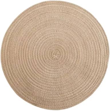 Jogo Americano Redondo de Tecido para 6 lugares Mesa Posta - Diâmetro 38 CM (Creme)