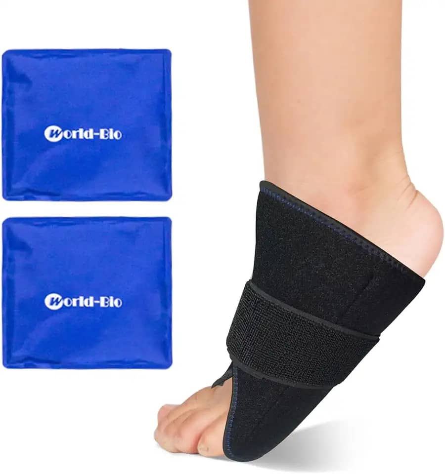 Bolsa de gelo no tornozelo para alívio da dor nos pés – Terapia reutilizável em gel quente e frio para fascite plantar, tendinite de Aquiles, torções nos tornozelos, dor no calcanhar, inchaço e
